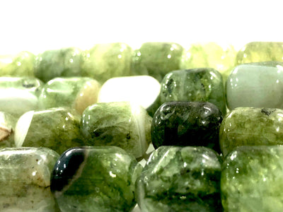 Moss Agate Natural Large Cylinder Beads 13mm, 30 Beads