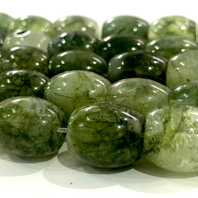 Moss Agate Natural Large Drop Beads 14mm, 28 Beads