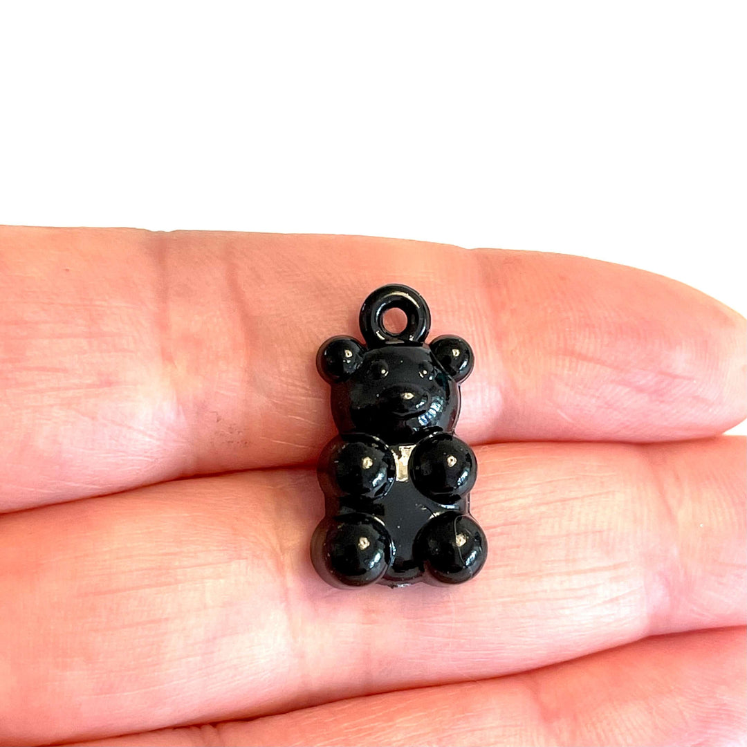 5 pcs in a pack, Jelly Bear Charms, Gummy Bear Resin With Loop, Jelly Bear Shaped Resin Charms 12x22mm,