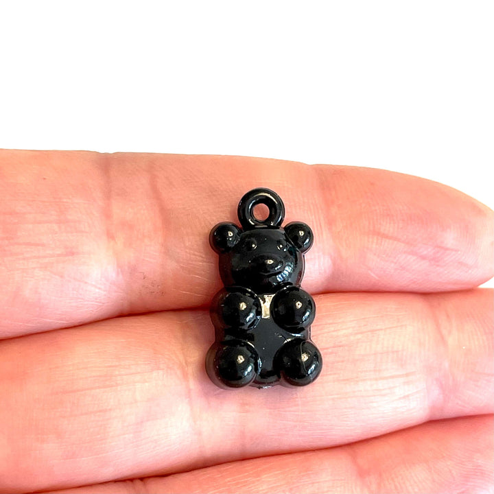 5 pcs in a pack, Jelly Bear Charms, Gummy Bear Resin With Loop, Jelly Bear Shaped Resin Charms 12x22mm,