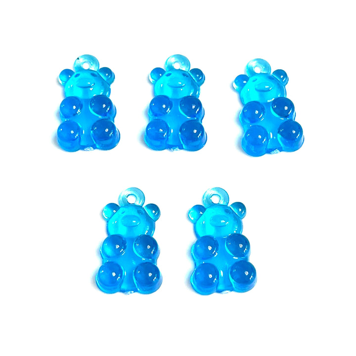 5 pcs in a pack, Jelly Bear Charms, Gummy Bear Resin With Loop, Jelly Bear Shaped Resin Charms 12x22mm,