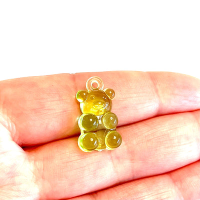 5 pcs dans un pack, Jelly Bear Charms, Gummy Bear Resin With Loop, Jelly Bear Shaped Resin Charms 12x22mm,