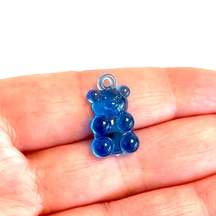 5 pcs in a pack, Jelly Bear Charms, Gummy Bear Resin With Loop, Jelly Bear Shaped Resin Charms 12x22mm,