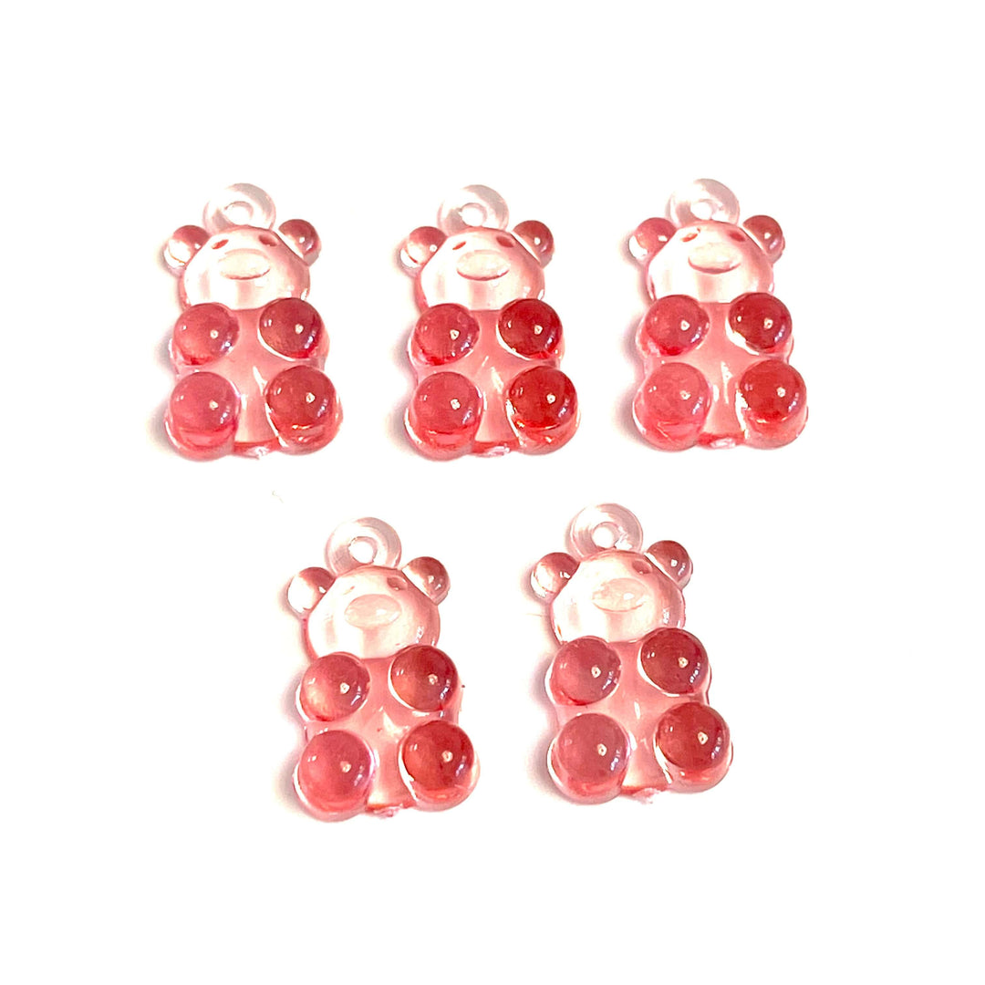 5 pcs in a pack, Jelly Bear Charms, Gummy Bear Resin With Loop, Jelly Bear Shaped Resin Charms 12x22mm,