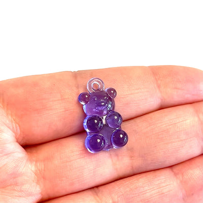 5 pcs in a pack, Jelly Bear Charms, Gummy Bear Resin With Loop, Jelly Bear Shaped Resin Charms  12x22mm,