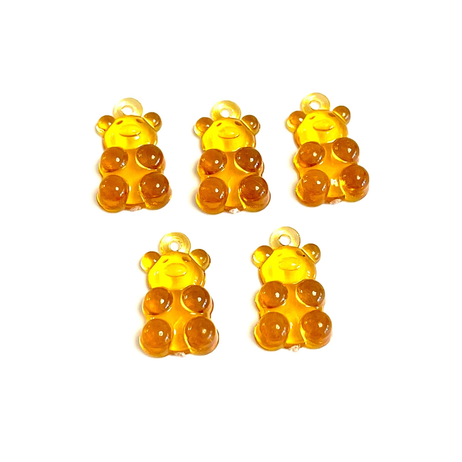 5 pcs in a pack, Jelly Bear Charms, Gummy Bear Resin With Loop, Jelly Bear Shaped Resin Charms 12x22mm,
