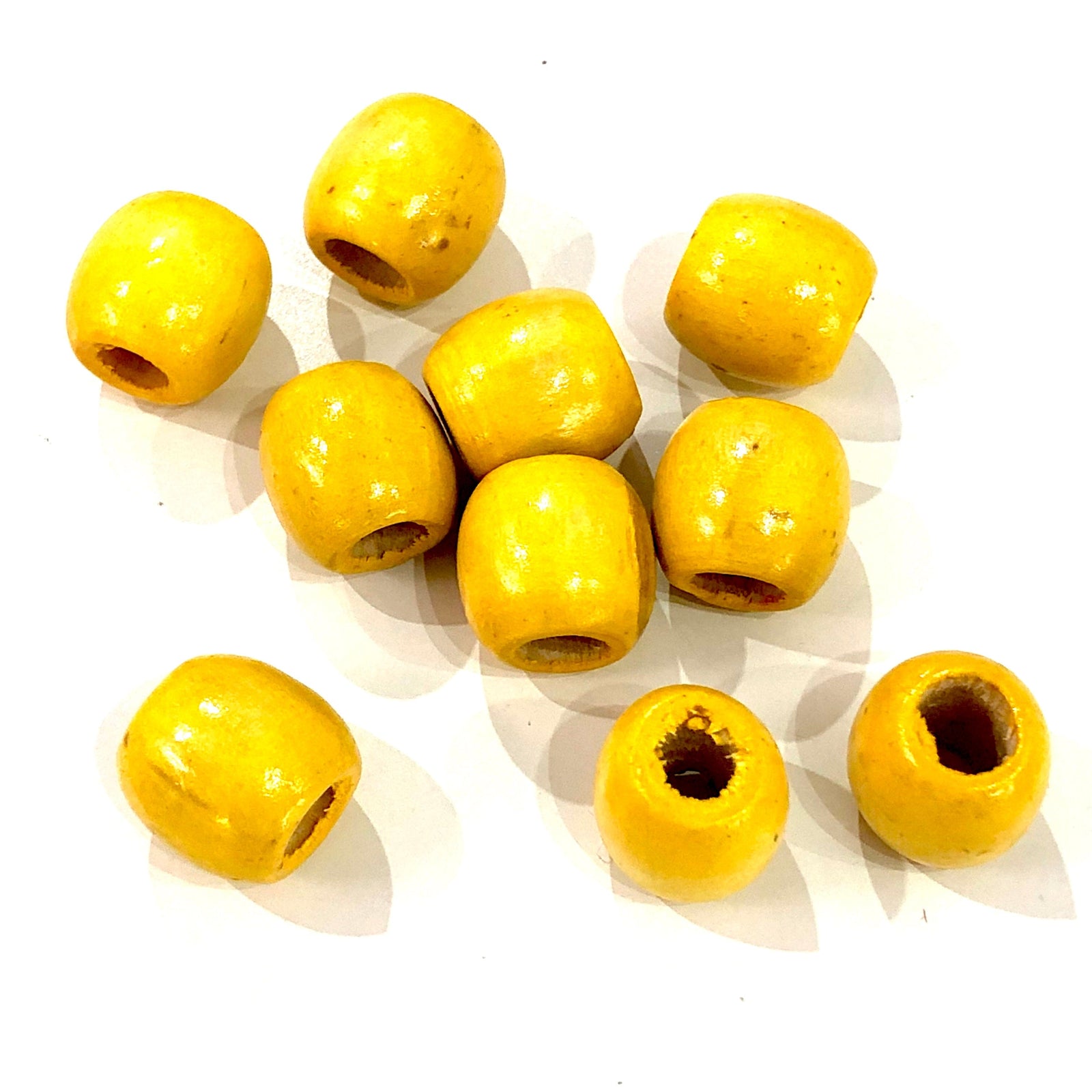 Large Hole Wooden Beads 16x15mm 10 Pieces in a pack