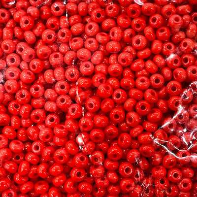 Preciosa Seed Beads 6/0 Rocailles-Round Hole 100 gr, 93170 Opaque Red Coral