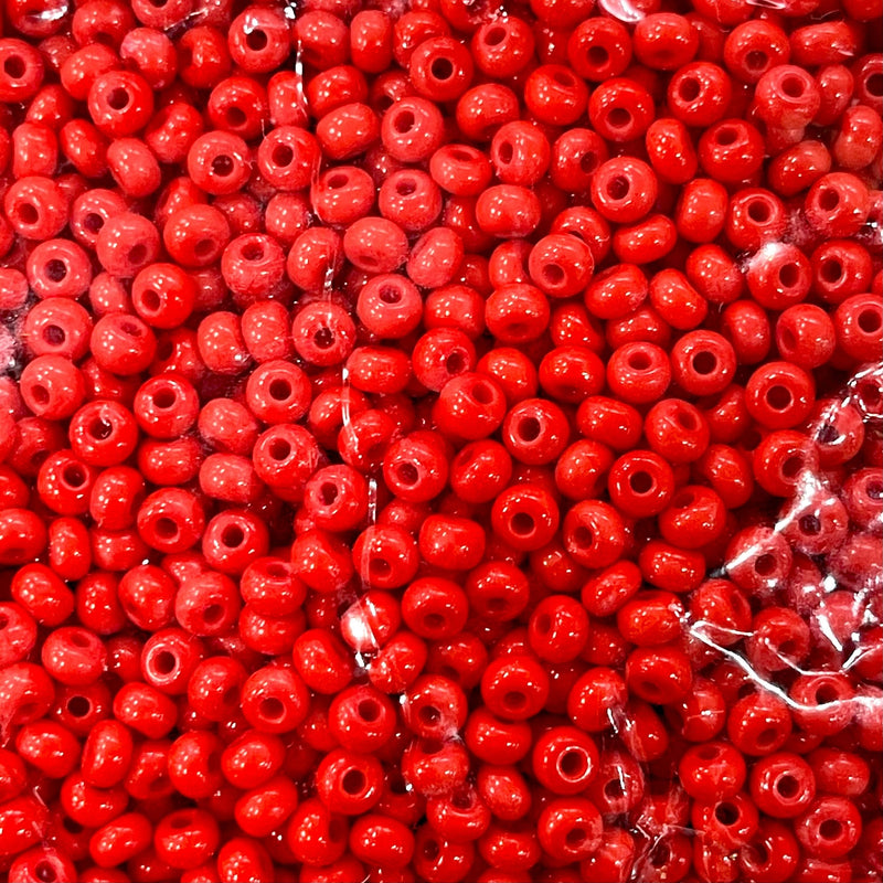 Preciosa Seed Beads 8/0 Rocailles-Rundloch 100 gr, 93170 Opaque Red Coral