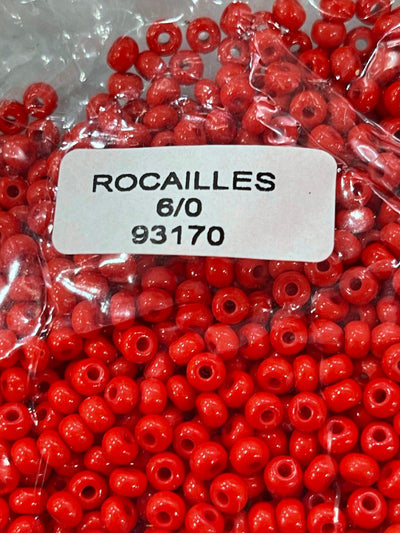 Perles de Rocailles Preciosa 6/0 Rocailles-Trou Rond 100 gr, 93170 Corail Rouge Opaque