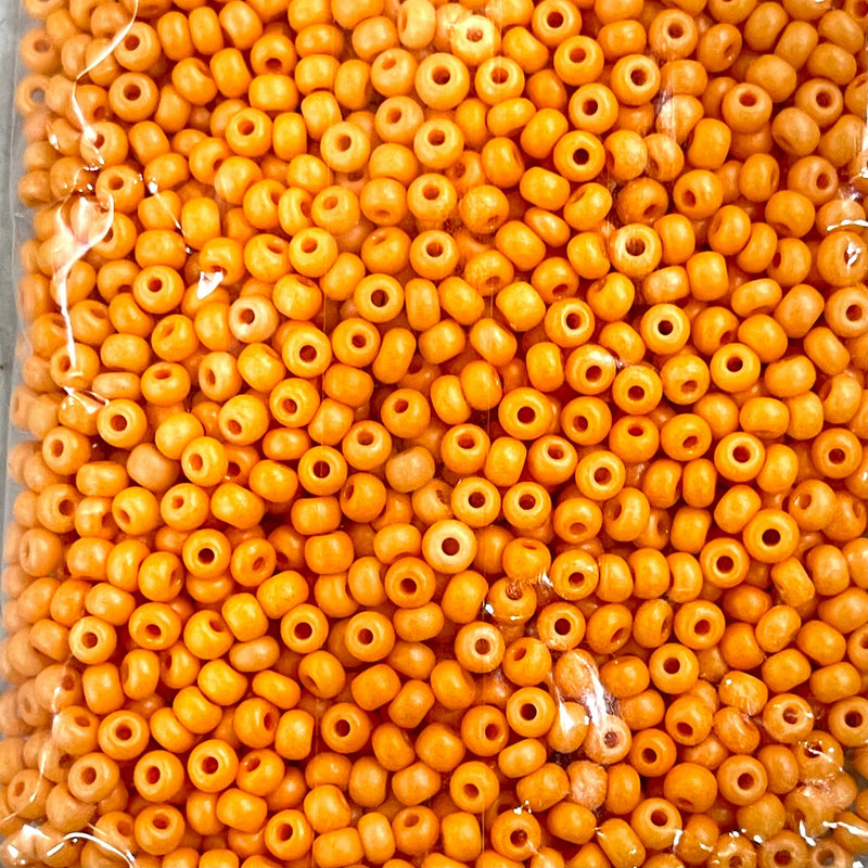 Preciosa Seed Beads 6/0 Rocailles-Round Hole 100 gr, 16692 Orange Dyed Chalkwhite