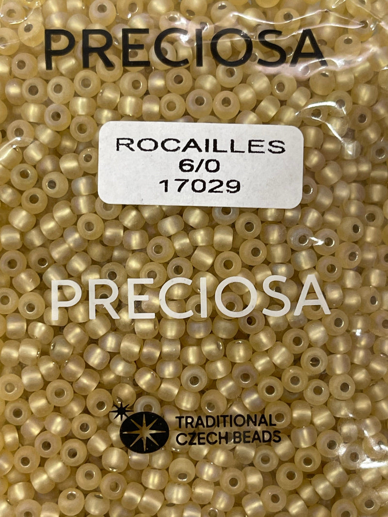 Preciosa Rocailles 6/0 Rocailles-Rundloch 100 gr, 17029 Lt. Topaz, Silber gefüttert