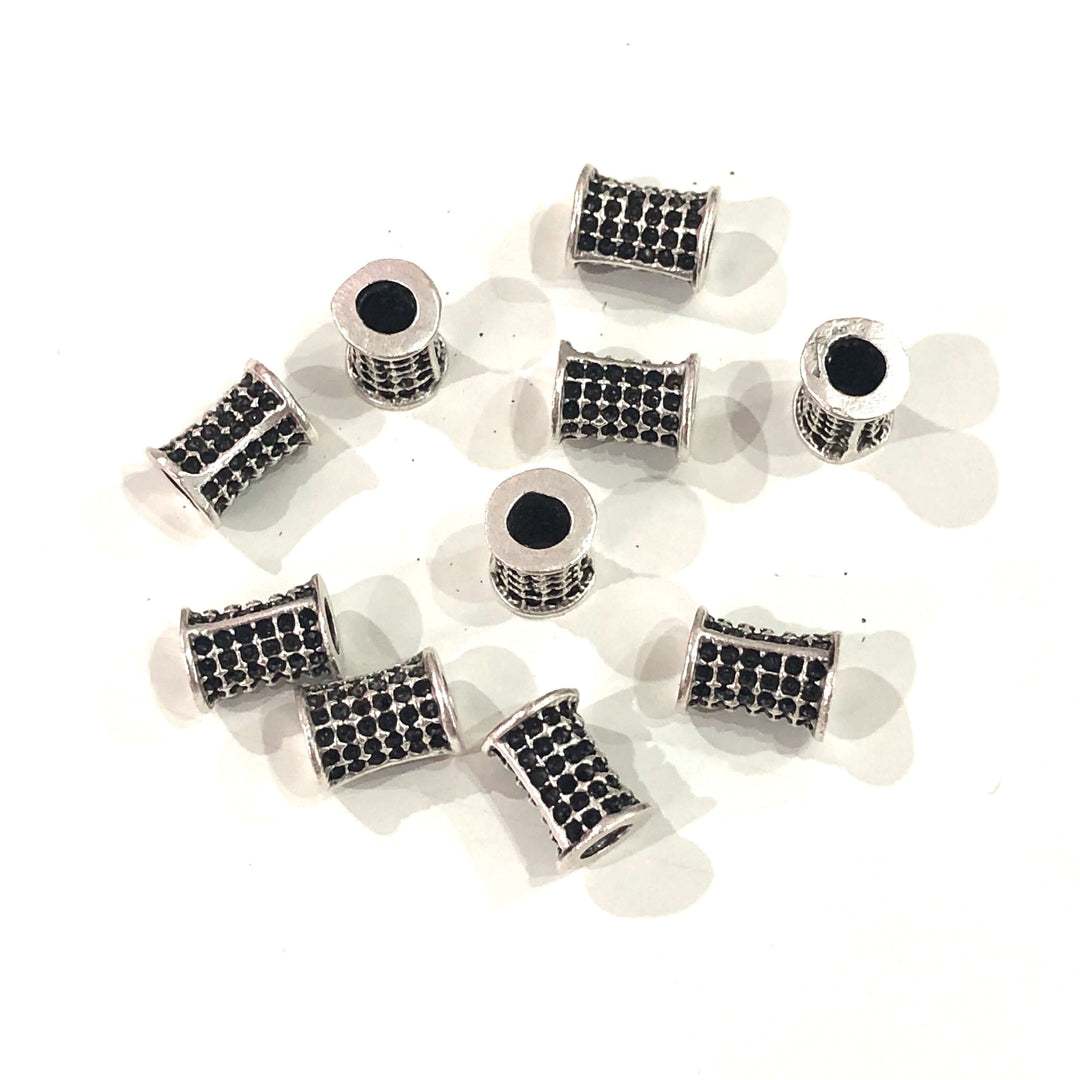 10mm Silver Spacer Tubes, Silver Plated Brass Spacer Tubes 10mm, 5 Pcs in a pack