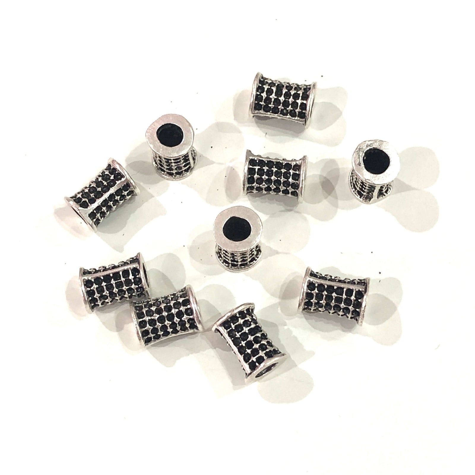 10mm Silver Spacer Tubes, Silver Plated Brass Spacer Tubes 10mm, 5 Pcs in a pack