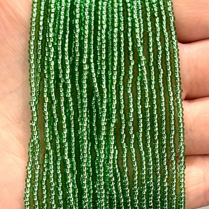 Preciosa Seed Beads 11/0 -57100-Transparent Light Green Silver Lined-PRCS11/0-23