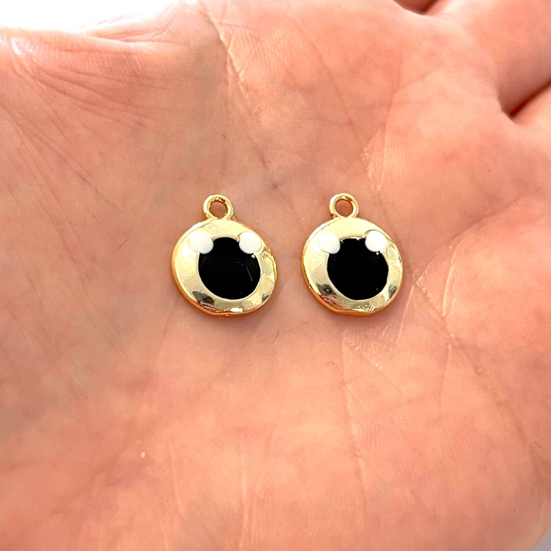 24Kt Gold Plated Brass Enamelled Panda Charms, 2 pcs in a pack