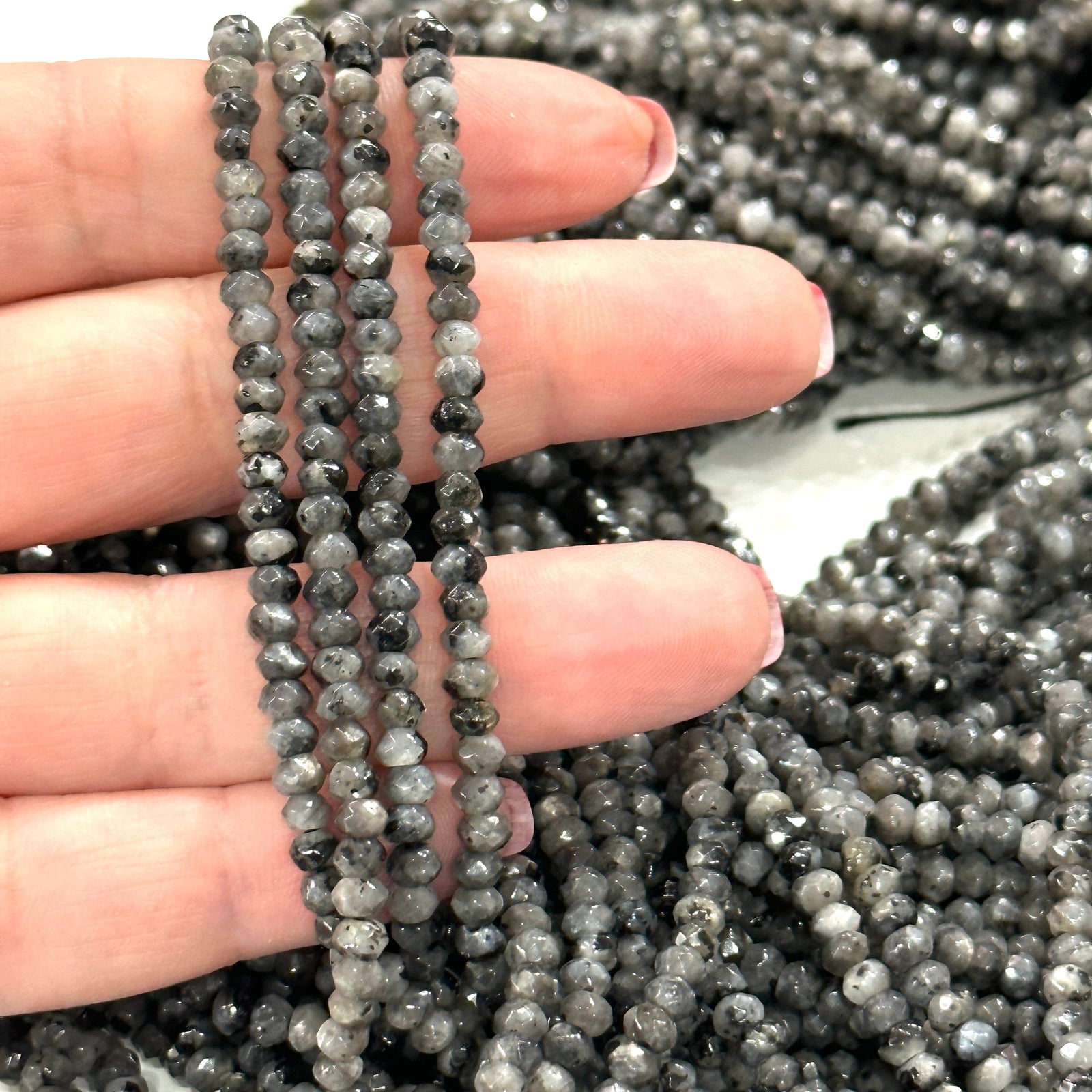 Labradorite Jade 4mm Faceted Rondelle, Labradorite Jade Beads,Gemstone Beads,Natural Gemstone