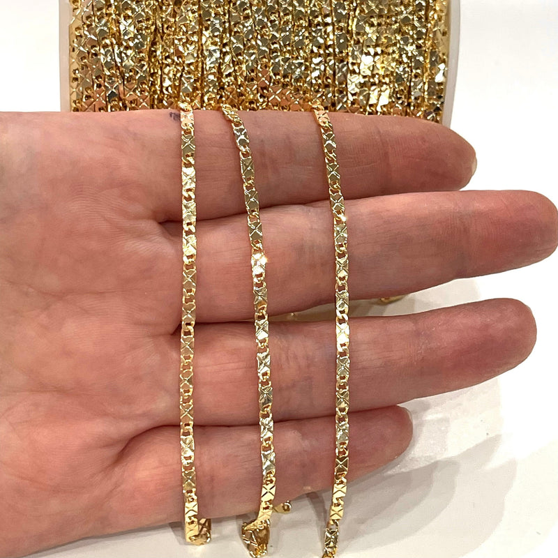 24Kt Shiny Gold Plated Brass 2.2mm Chain