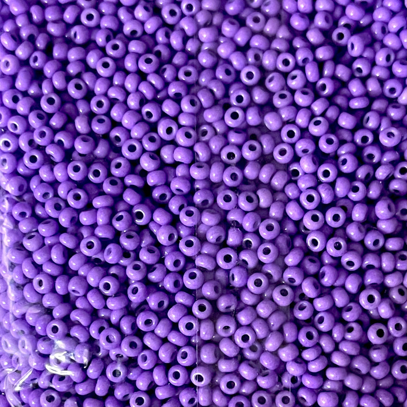 Preciosa Seed Beads 8/0 Rocailles-Round Hole 100 gr, 03623 Violet Dyed Chalkwhite