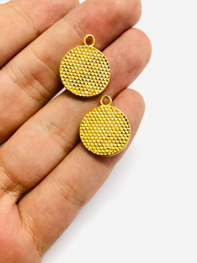 Smiley Face 24Kt Gold Plated Brass Charms, Smiley Face Enamelled Brass Charms, 3 pcs in a pack