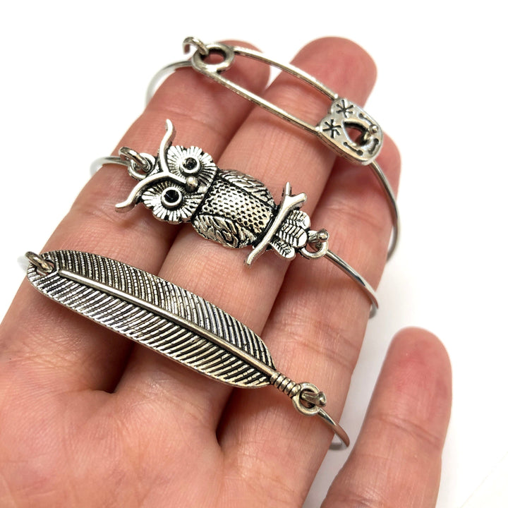 Rhodium Plated Bangle, Rhodium Bracelet Blank
