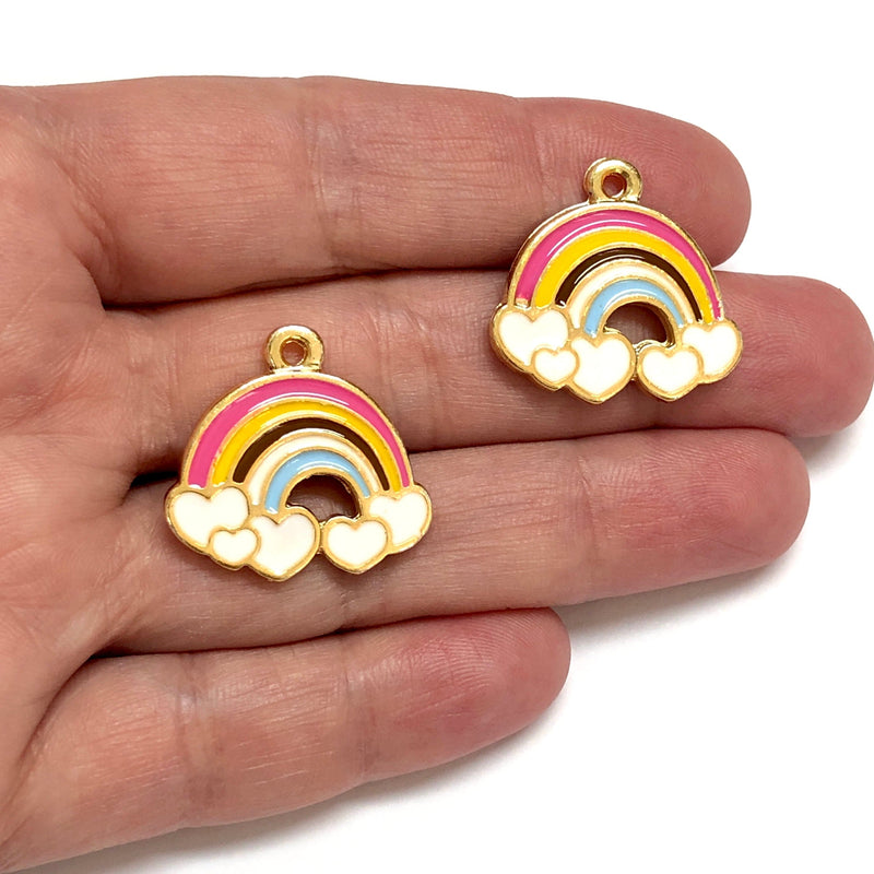 24Kt Gold Plated Rainbow Charms, 2 pcs in a pack