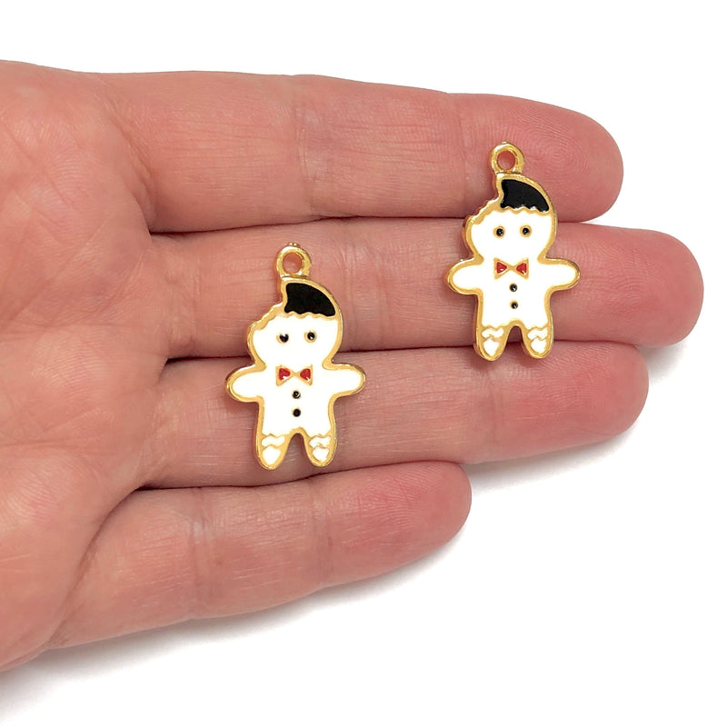 24Kt Gold Plated Gingerbread Man Charms, 2 pcs in a pack