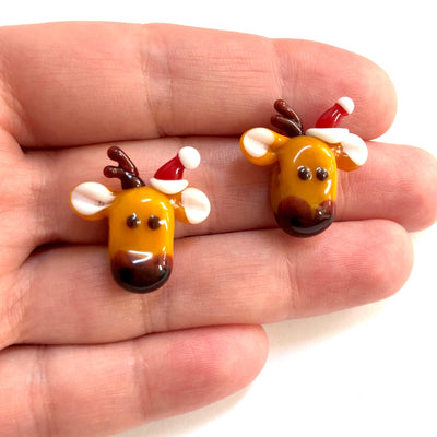 Hand Made Murano Glass Christmas Deer Charm