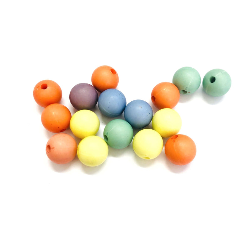 11mm Acrylic Beads, Assorted Acrylic Beads, 50 Gr Pack-Approx 70 Beads