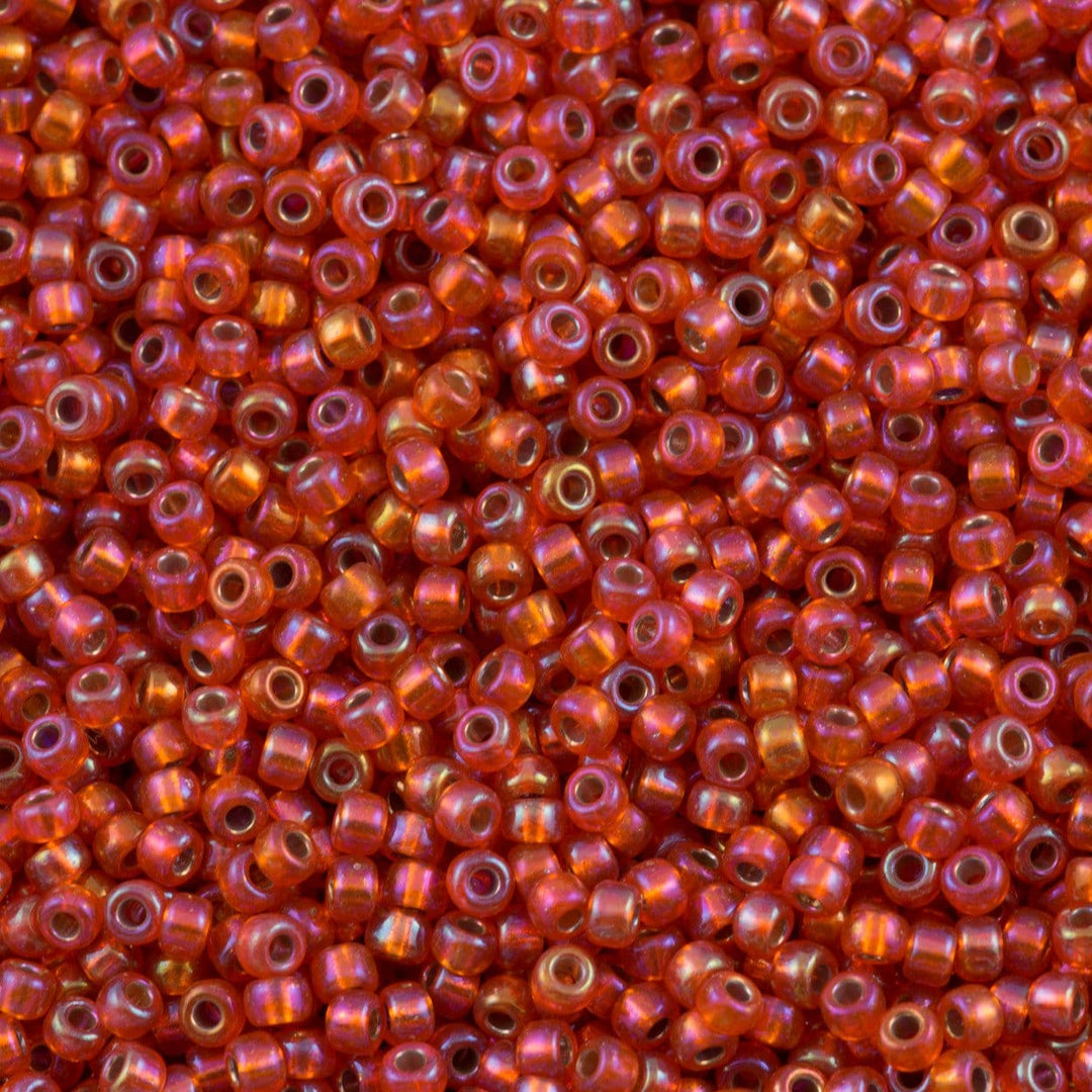 Miyuki Seed Beads 6/0 Silver Lined Orange AB 1008