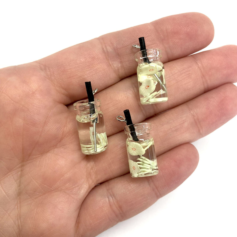 Acrylic Jam Jar Cocktail Charms, 3 pcs in a pack