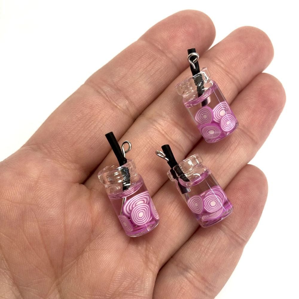 Acrylic Jam Jar Cocktail Charms, 3 pcs in a pack