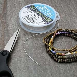 Meilleur cordon extensible pour bracelets de perles - Opelon 0.7mm White-25M