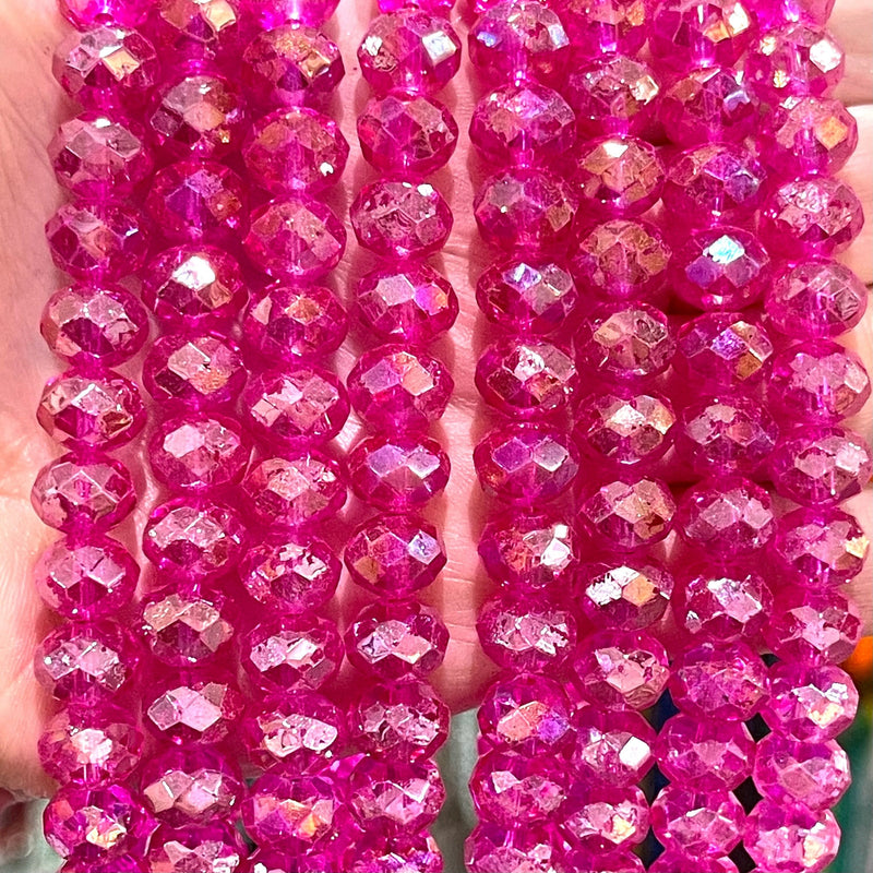 Rondelle à facettes en cristal - 72 pcs - 10 mm - brin complet - PBC10C4, Perles de cristal, Perles, perles de verre, perles rondelles de cristal
