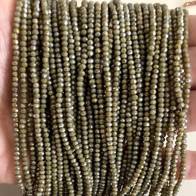 Crystal faceted rondelle - 200 pcs -2mm - full strand - PBC2C38,Crystal Beads, Beads, glass beads, beads £1.5