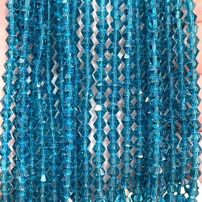 4mm Crystal faceted bicone - 110 pcs -4 mm - full strand - PBC4B11,Crystal Bicone Beads, Crystal Beads, glass beads, beads £1.5