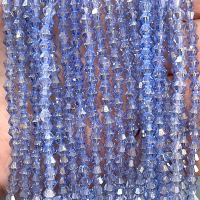 4mm Crystal faceted bicone - 110 pcs -4 mm - full strand - PBC4B1,Crystal Bicone Beads, Crystal Beads, glass beads, beads £1.5