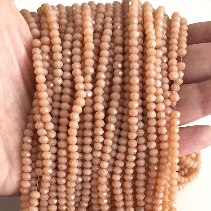 Crystal faceted rondelle - 150 pcs -4 mm - full strand - PBC4C48, Crystal Beads,Beads, glass beads, beads £1.5