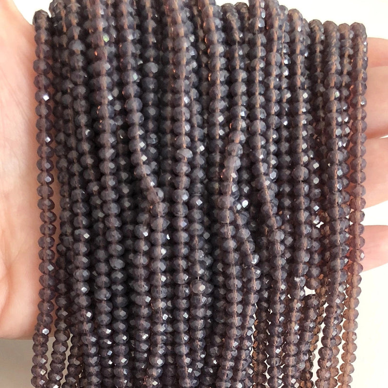 Crystal faceted rondelle - 150 pcs -4 mm - full strand - PBC4C56, Crystal Beads,Beads, glass beads, beads £1.5