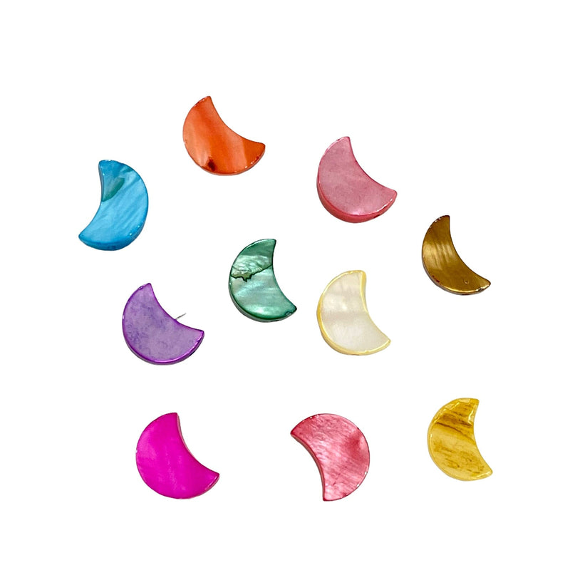 Perles en croissant de couleur nacre, 10 perles dans un paquet