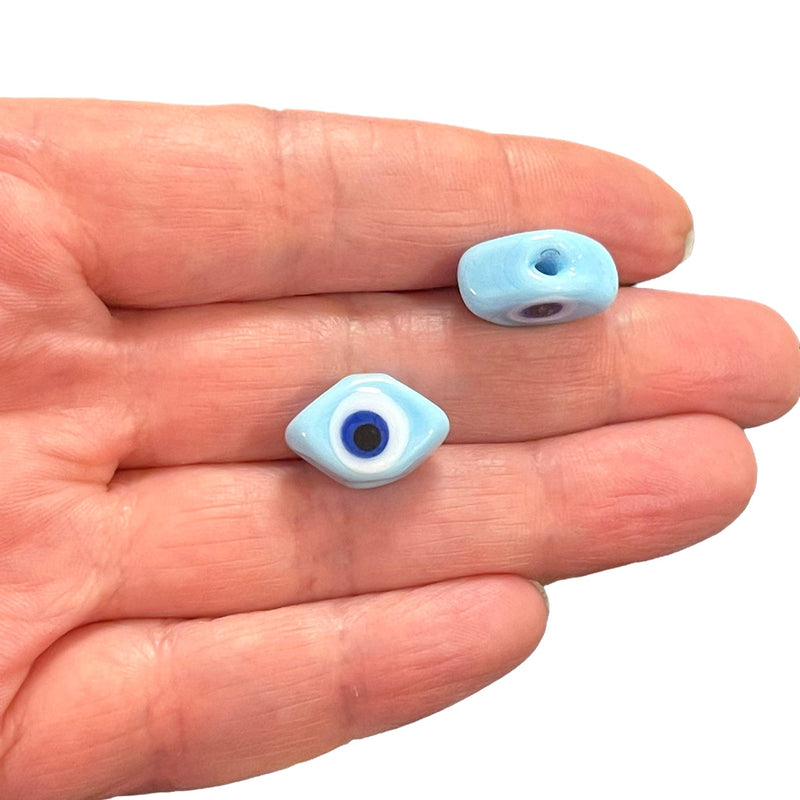 Hand Made Murano Glass Baby Blue Evil Eye Charm