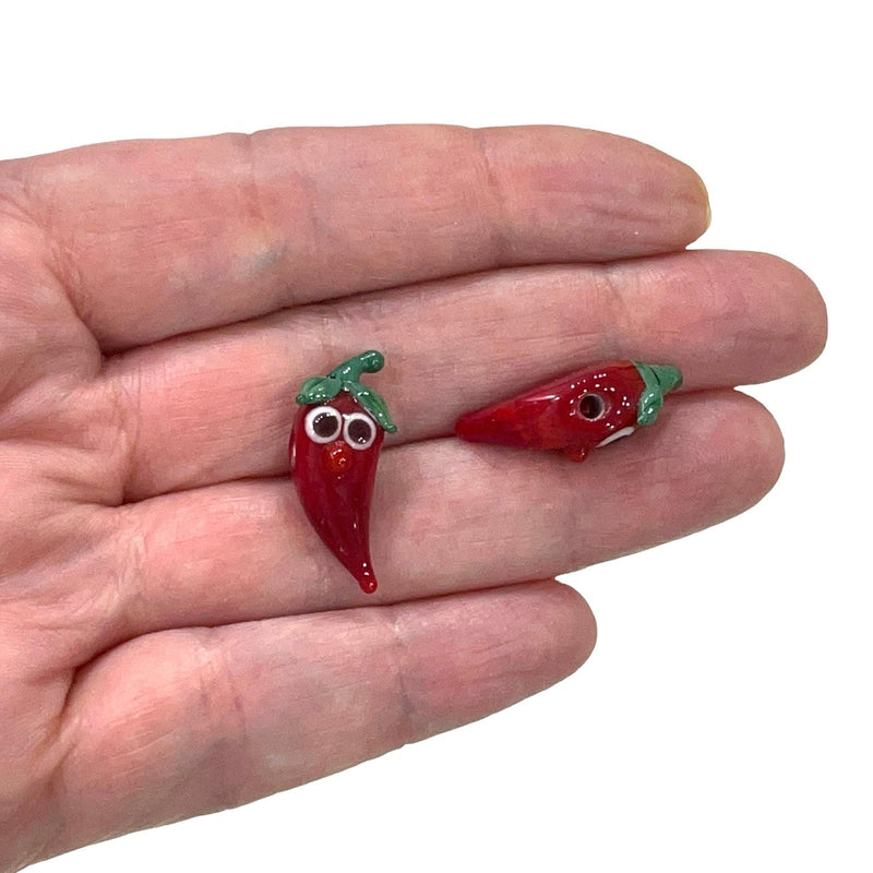 Hand Made Murano Glass Red Pepper Charm