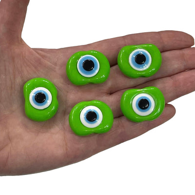 Large Hole Evil Eye Resin Beads, 29mm Beads, 6mm Hole, 5 Beads in a Pack