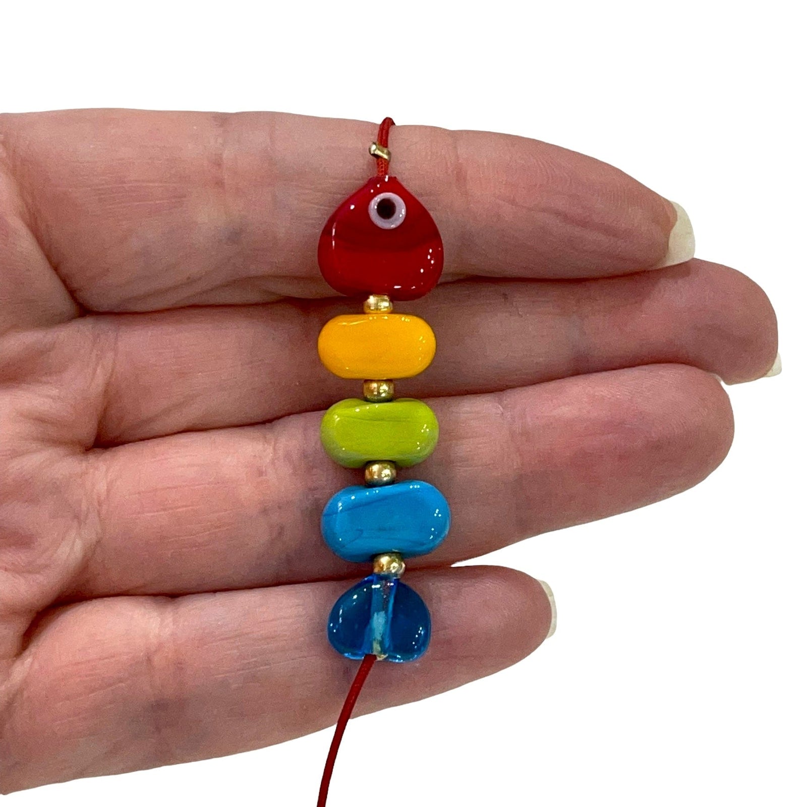 Hand Made Murano Glass Beads, 5 Beads Set for making Murano Glass Fish Bone Charm
