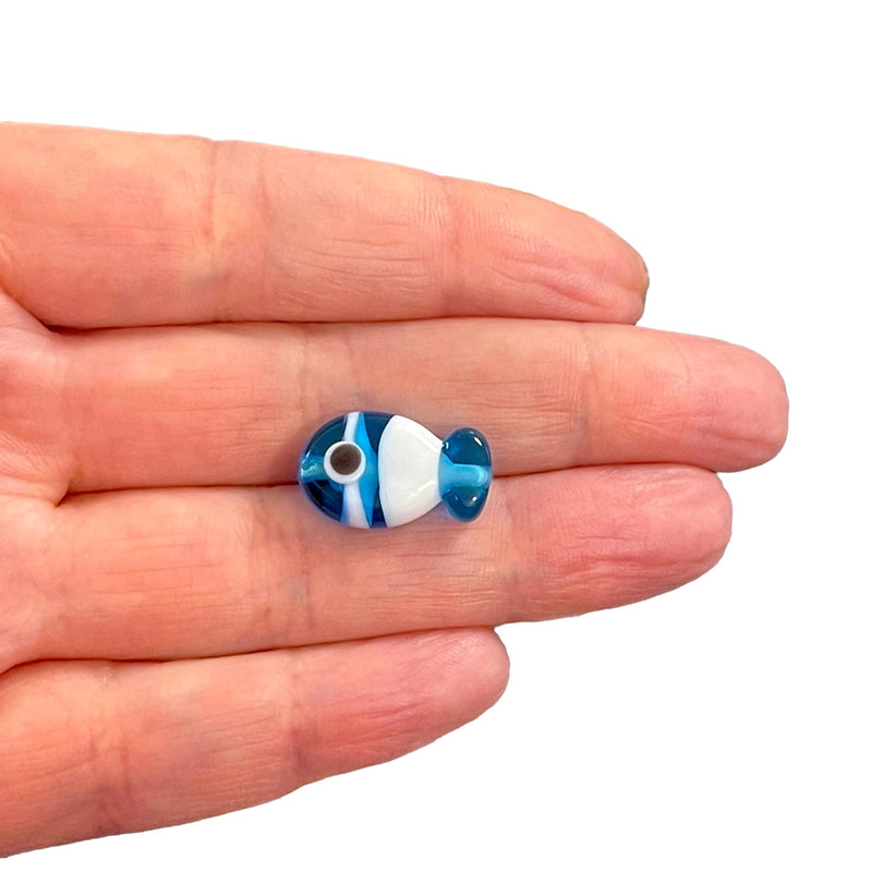 Hand Made Murano Glass Blue Fish Charm