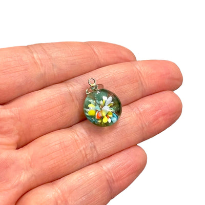 Hand Made Murano Glass Colorful Flower Charm