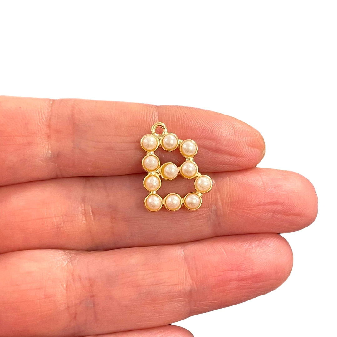 Initial Pendants, Initial Alphabet Letter Pendants, 24Kt Gold Plated White Pearl Style A to Z, Gold Initial Pendants, Initial Necklace
