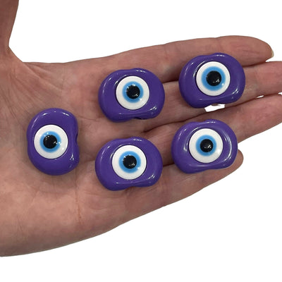 Large Hole Evil Eye Resin Beads, 29mm Beads, 6mm Hole, 5 Beads in a Pack