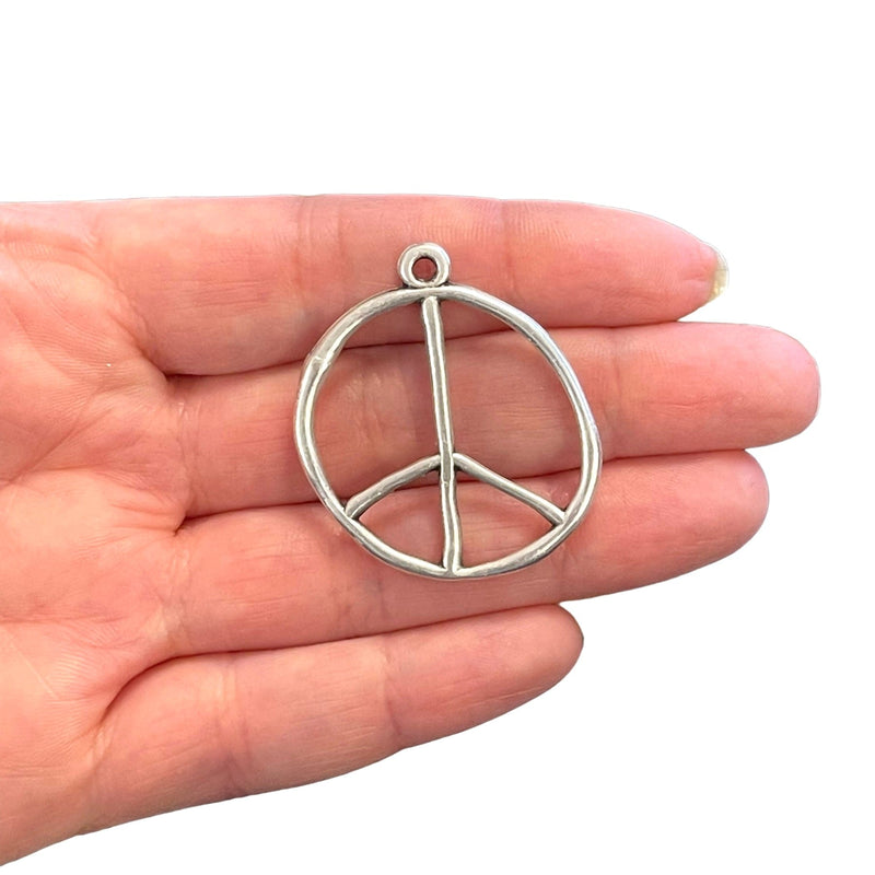 Antique Silver Plated Peace Charm