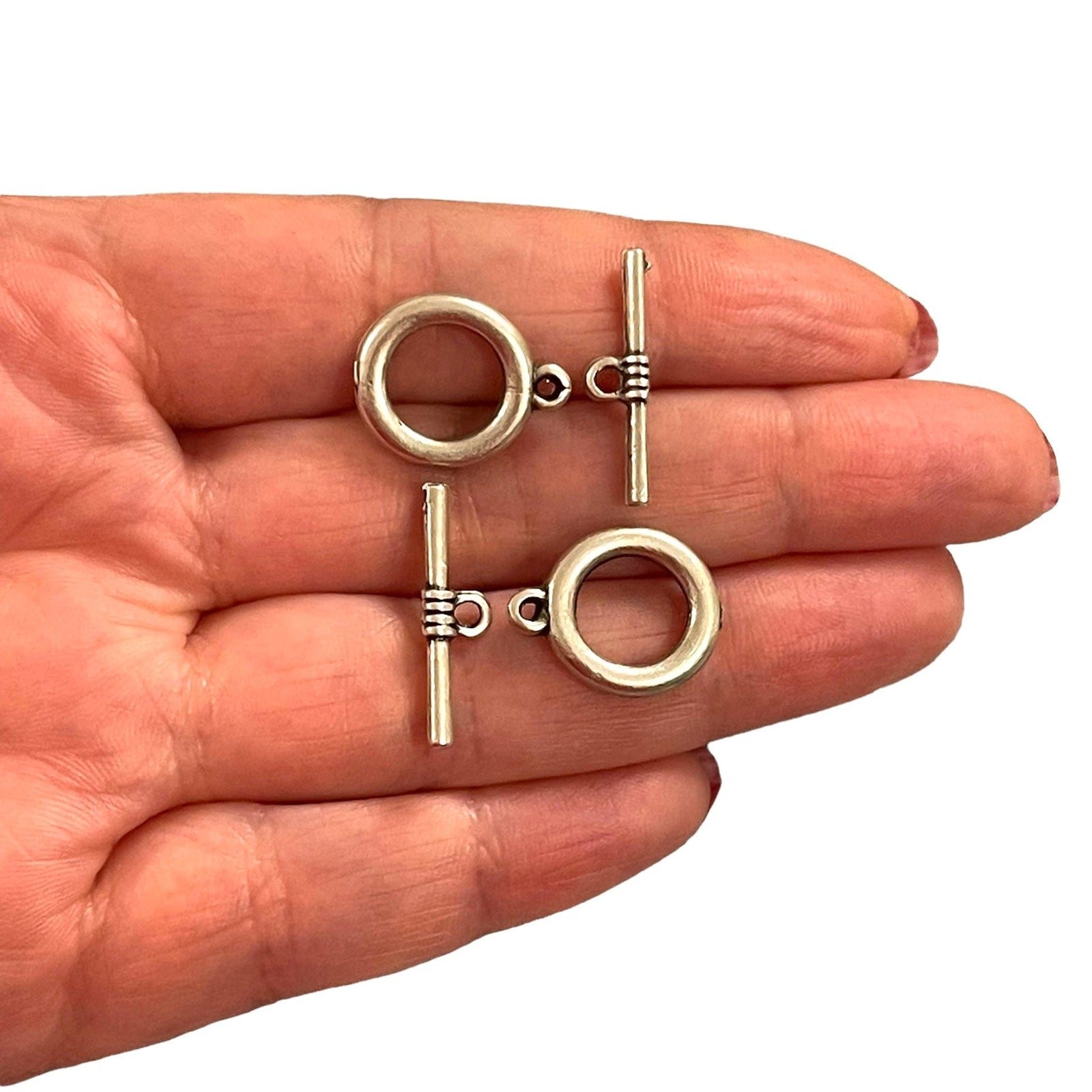 2 Sets Antique Silver Plated Toggle Clasps,
